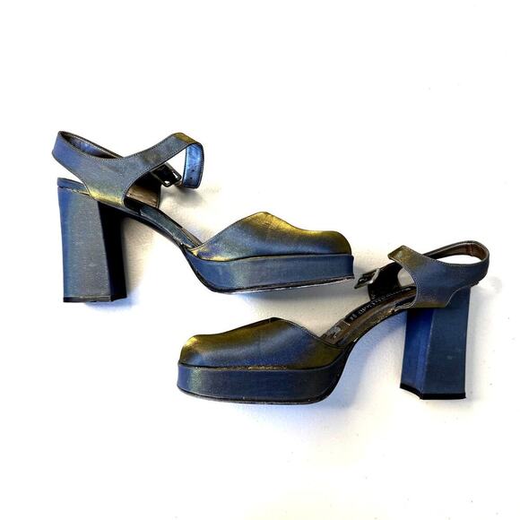 VTG 90s Kenneth Cole New York Women's Platform Sandals Heels 7.5 - Picture 4 of 8
